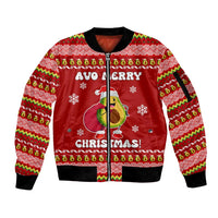 Avo Merry Christmas Sleeve Zip Bomber Jacket Xmas Holiday Patterns - Wonder Print Shop