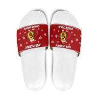 Avo Merry Christmas Slide Sandals Xmas Holiday Patterns - Wonder Print Shop