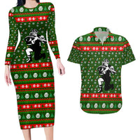 Awesome Firefighter Christmas Couples Matching Long Sleeve Bodycon Dress and Hawaiian Shirt Xmas Holiday Patterns - Wonder Print Shop