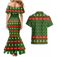 Awesome Firefighter Christmas Couples Matching Mermaid Dress and Hawaiian Shirt Xmas Holiday Patterns - Wonder Print Shop