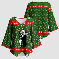 Awesome Firefighter Christmas Kimono Sleeve Blouse Xmas Holiday Patterns - Wonder Print Shop