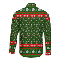 Awesome Firefighter Christmas Long Sleeve Button Shirt Xmas Holiday Patterns - Wonder Print Shop