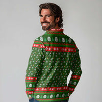 Awesome Firefighter Christmas Long Sleeve Polo Shirt Xmas Holiday Patterns - Wonder Print Shop