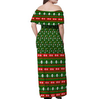 Awesome Firefighter Christmas Off Shoulder Maxi Dress Xmas Holiday Patterns - Wonder Print Shop