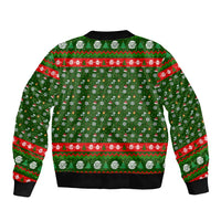 Awesome Firefighter Christmas Sleeve Zip Bomber Jacket Xmas Holiday Patterns - Wonder Print Shop