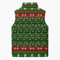 Awesome Firefighter Christmas Sleeveless Puffer Jacket Xmas Holiday Patterns - Wonder Print Shop