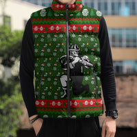 Awesome Firefighter Christmas Sleeveless Puffer Jacket Xmas Holiday Patterns - Wonder Print Shop