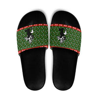 Awesome Firefighter Christmas Slide Sandals Xmas Holiday Patterns - Wonder Print Shop