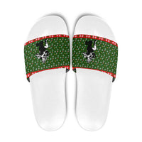 Awesome Firefighter Christmas Slide Sandals Xmas Holiday Patterns - Wonder Print Shop