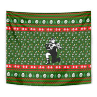 Awesome Firefighter Christmas Tapestry Xmas Holiday Patterns - Wonder Print Shop