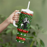 Awesome Firefighter Christmas Tumbler With Handle Xmas Holiday Patterns - Wonder Print Shop