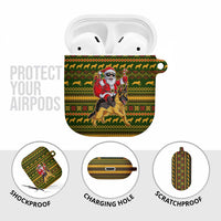 Awesome German Shepherd Dog Santa Claus Christmas AirPods Case Xmas Holiday Patterns - Wonder Print Shop