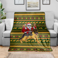 Awesome German Shepherd Dog Santa Claus Christmas Blanket Xmas Holiday Patterns - Wonder Print Shop