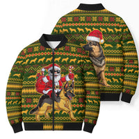 Awesome German Shepherd Dog Santa Claus Christmas Bomber Puffer Jacket Xmas Holiday Patterns - Wonder Print Shop