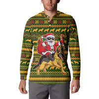 Awesome German Shepherd Dog Santa Claus Christmas Button Sweatshirt Xmas Holiday Patterns - Wonder Print Shop