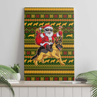 Awesome German Shepherd Dog Santa Claus Christmas Canvas Wall Art Xmas Holiday Patterns - Wonder Print Shop