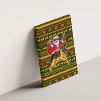 Awesome German Shepherd Dog Santa Claus Christmas Canvas Wall Art Xmas Holiday Patterns - Wonder Print Shop