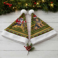 Awesome German Shepherd Dog Santa Claus Christmas Santa Hat Xmas Holiday Patterns - Wonder Print Shop