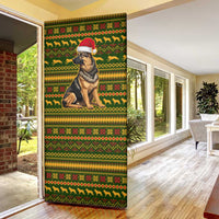 Awesome German Shepherd Dog Santa Claus Christmas Door Cover Xmas Holiday Patterns - Wonder Print Shop