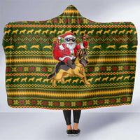 Awesome German Shepherd Dog Santa Claus Christmas Hooded Blanket Xmas Holiday Patterns - Wonder Print Shop