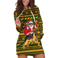 Awesome German Shepherd Dog Santa Claus Christmas Hoodie Dress Xmas Holiday Patterns - Wonder Print Shop