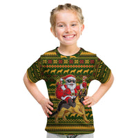 Awesome German Shepherd Dog Santa Claus Christmas Kid T Shirt Xmas Holiday Patterns - Wonder Print Shop