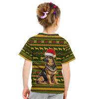 Awesome German Shepherd Dog Santa Claus Christmas Kid T Shirt Xmas Holiday Patterns - Wonder Print Shop