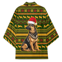 Awesome German Shepherd Dog Santa Claus Christmas Kimono Xmas Holiday Patterns - Wonder Print Shop