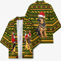 Awesome German Shepherd Dog Santa Claus Christmas Kimono Xmas Holiday Patterns - Wonder Print Shop