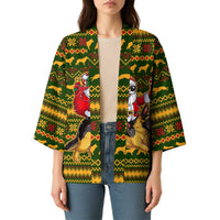 Awesome German Shepherd Dog Santa Claus Christmas Kimono Xmas Holiday Patterns - Wonder Print Shop