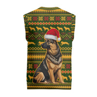 Awesome German Shepherd Dog Santa Claus Christmas Knitted V-Neck Vest Xmas Holiday Patterns - Wonder Print Shop