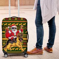 Awesome German Shepherd Dog Santa Claus Christmas Luggage Cover Xmas Holiday Patterns - Wonder Print Shop