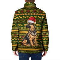 Awesome German Shepherd Dog Santa Claus Christmas Padded Jacket Xmas Holiday Patterns - Wonder Print Shop