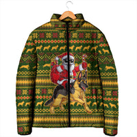 Awesome German Shepherd Dog Santa Claus Christmas Padded Jacket Xmas Holiday Patterns - Wonder Print Shop