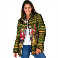 Awesome German Shepherd Dog Santa Claus Christmas Padded Jacket Xmas Holiday Patterns - Wonder Print Shop
