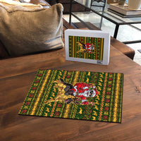 Awesome German Shepherd Dog Santa Claus Christmas Puzzle Xmas Holiday Patterns - Wonder Print Shop