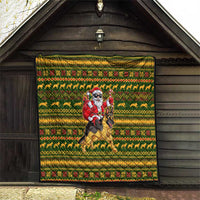 Awesome German Shepherd Dog Santa Claus Christmas Quilt Xmas Holiday Patterns - Wonder Print Shop