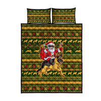 Awesome German Shepherd Dog Santa Claus Christmas Quilt Bed Set Xmas Holiday Patterns - Wonder Print Shop