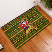 Awesome German Shepherd Dog Santa Claus Christmas Rubber Doormat Xmas Holiday Patterns - Wonder Print Shop
