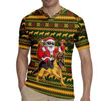 Awesome German Shepherd Dog Santa Claus Christmas Rugby Jersey Xmas Holiday Patterns - Wonder Print Shop