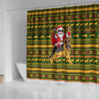 Awesome German Shepherd Dog Santa Claus Christmas Shower Curtain Xmas Holiday Patterns - Wonder Print Shop