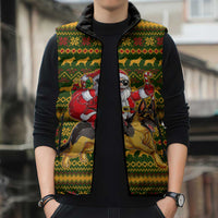 Awesome German Shepherd Dog Santa Claus Christmas Sleeveless Puffer Jacket Xmas Holiday Patterns - Wonder Print Shop