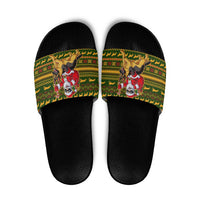 Awesome German Shepherd Dog Santa Claus Christmas Slide Sandals Xmas Holiday Patterns - Wonder Print Shop