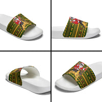 Awesome German Shepherd Dog Santa Claus Christmas Slide Sandals Xmas Holiday Patterns - Wonder Print Shop