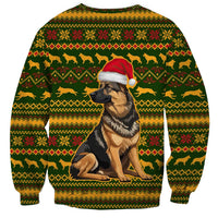 Awesome German Shepherd Dog Santa Claus Christmas Sweatshirt Xmas Holiday Patterns - Wonder Print Shop