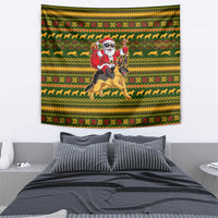 Awesome German Shepherd Dog Santa Claus Christmas Tapestry Xmas Holiday Patterns - Wonder Print Shop