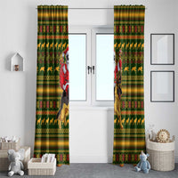 Awesome German Shepherd Dog Santa Claus Christmas Window Curtain Xmas Holiday Patterns - Wonder Print Shop