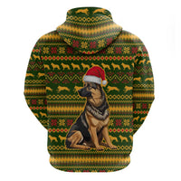 Awesome German Shepherd Dog Santa Claus Christmas Zip Hoodie Xmas Holiday Patterns - Wonder Print Shop