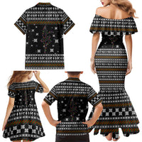 Ballet Pointe Christmas Design Family Matching Mermaid Dress and Hawaiian Shirt Xmas Holiday Patterns - Wonder Print Shop