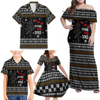 Ballet Pointe Christmas Design Family Matching Off Shoulder Maxi Dress and Hawaiian Shirt Xmas Holiday Patterns - Wonder Print Shop